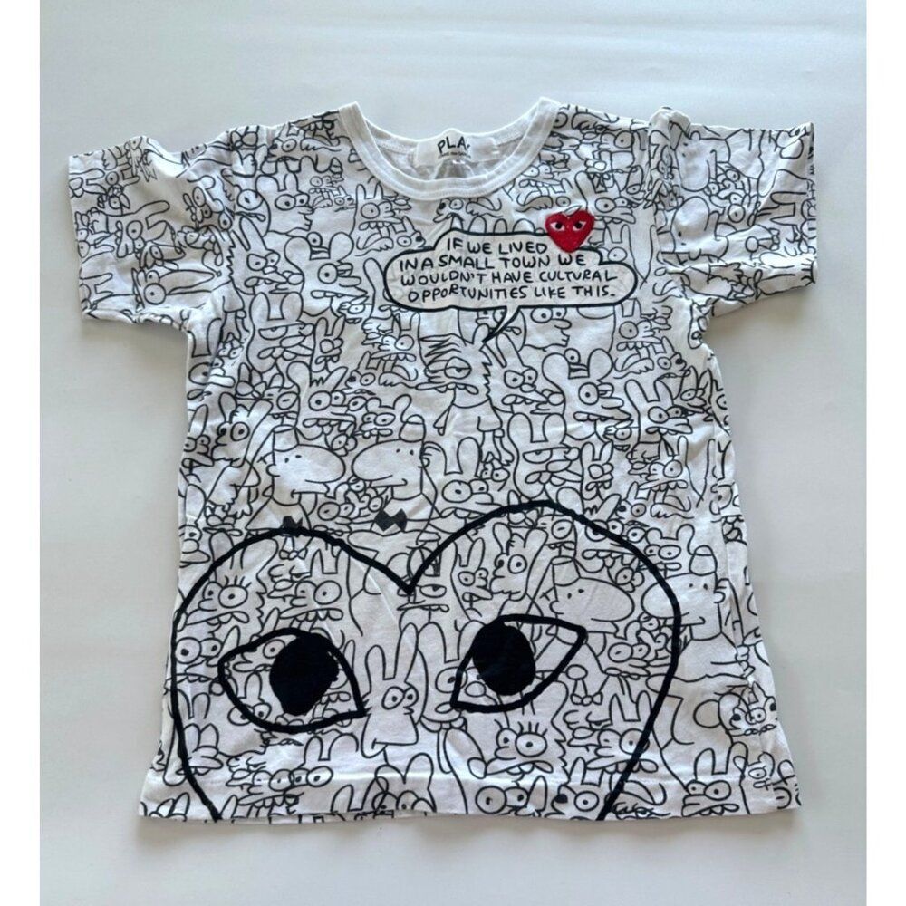 COMME DES GARÇONS PLAY Matt Groening X T-shirt In White Small - Picture 2 of 11